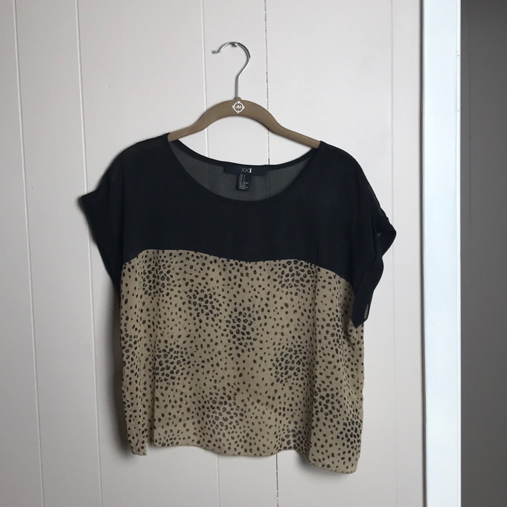 Sheer Cropped Blouse with open back
